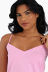 Cotton jersey tank top with adjustable thin straps